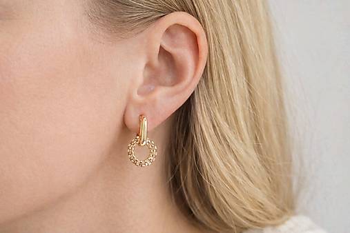 Náušnice - Oválne náušnice s kruhovým príveskom - 18097001_