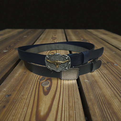 Kožený opasok s vymenitelnou prackou.