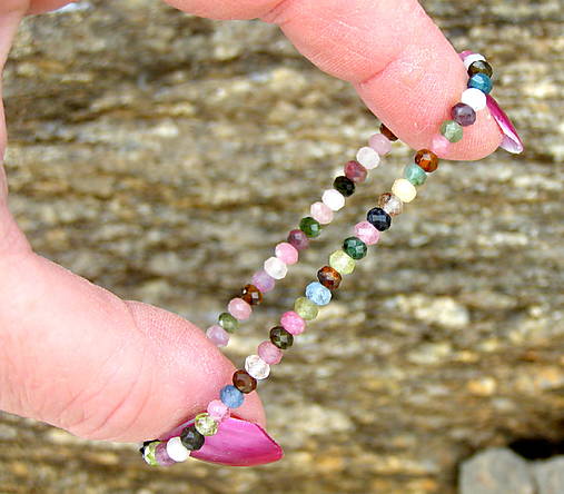 Náramky - TURMALÍN RONDELKY 0.3x0.4*ocel*náramek z minerálu - 18098056_