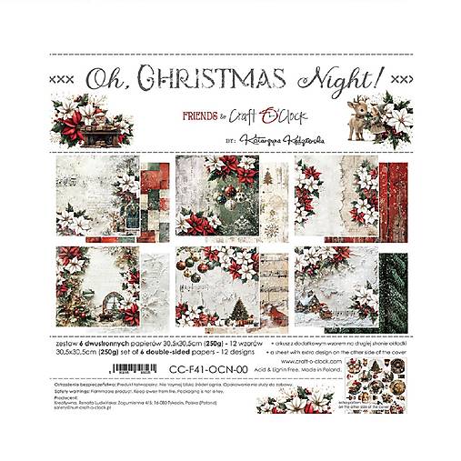 Papier - Scrapbook papier Oh, Christmas Night! 12x12 - 18099108_