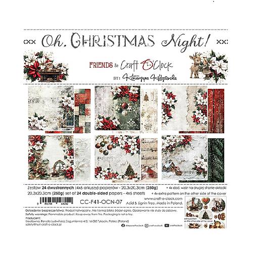 Papier - Scrapbook papier Oh, Christmas Night! 8x8 - 18099888_
