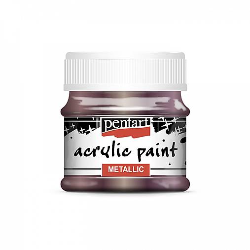-50 % akrylová farba 50 ml, METALICKÁ, pôvod. cena 5€ (baklažánová)