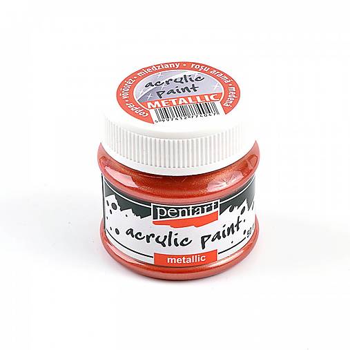 -50 % akrylová farba 50 ml, METALICKÁ, pôvod. cena 5€ (medená)