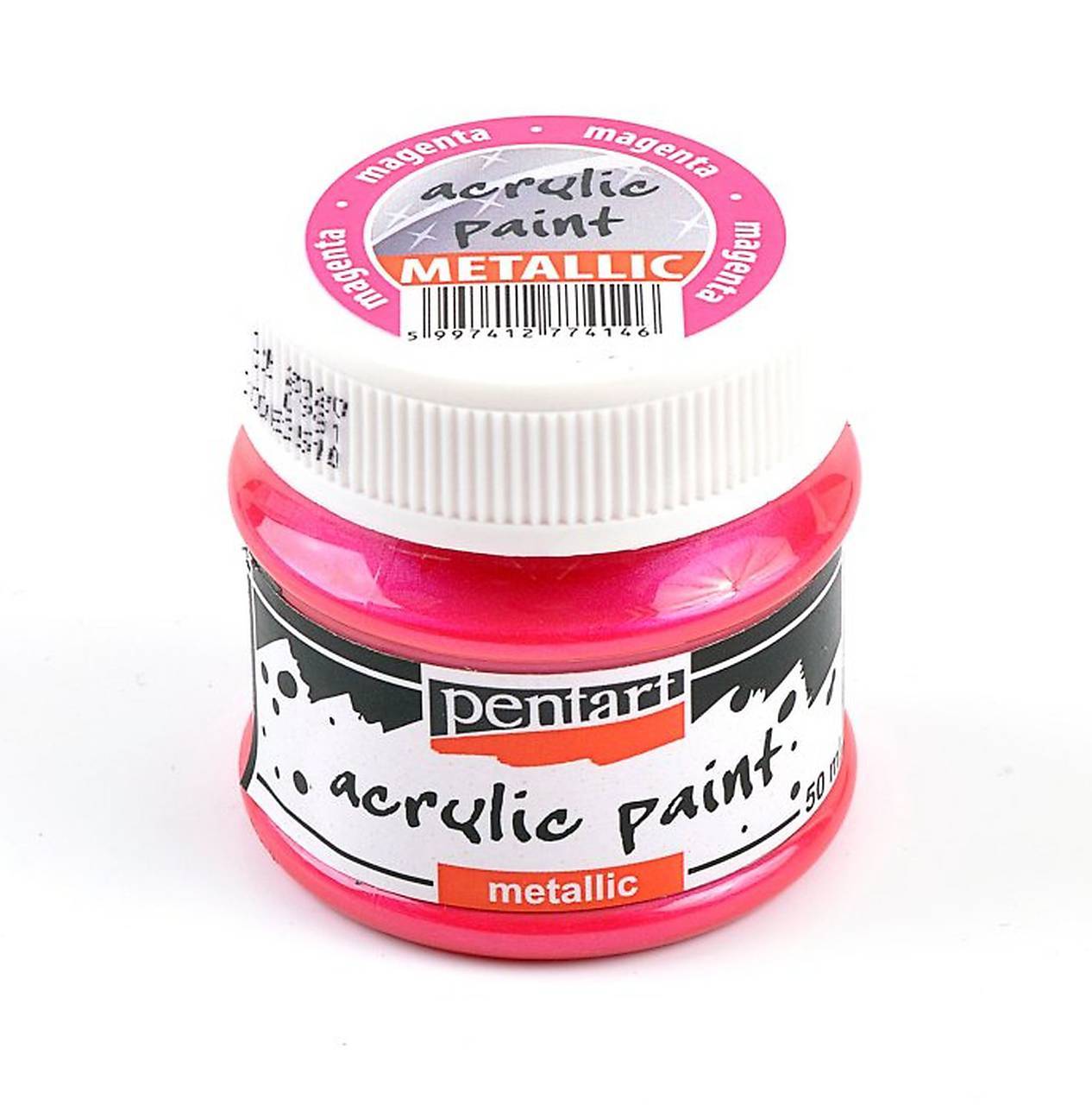 -50 % akrylová farba 50 ml, METALICKÁ, pôvod. cena 5€ (magenta)