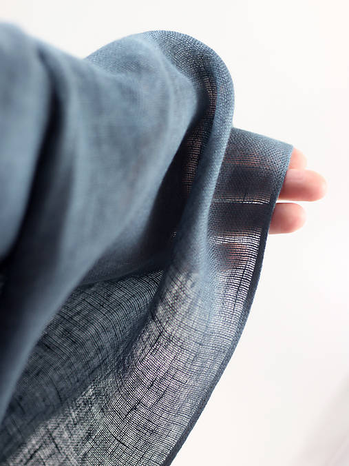 Veľká jemná šedomodrá šatka zo 100% premium ľanu