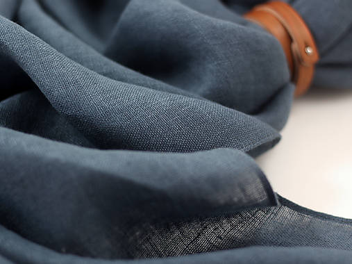 Veľká jemná šedomodrá šatka zo 100% premium ľanu