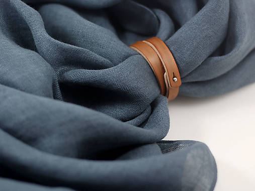 Veľká jemná šedomodrá šatka zo 100% premium ľanu