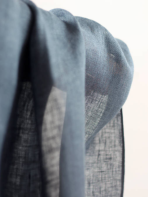 Veľká jemná šedomodrá šatka zo 100% premium ľanu