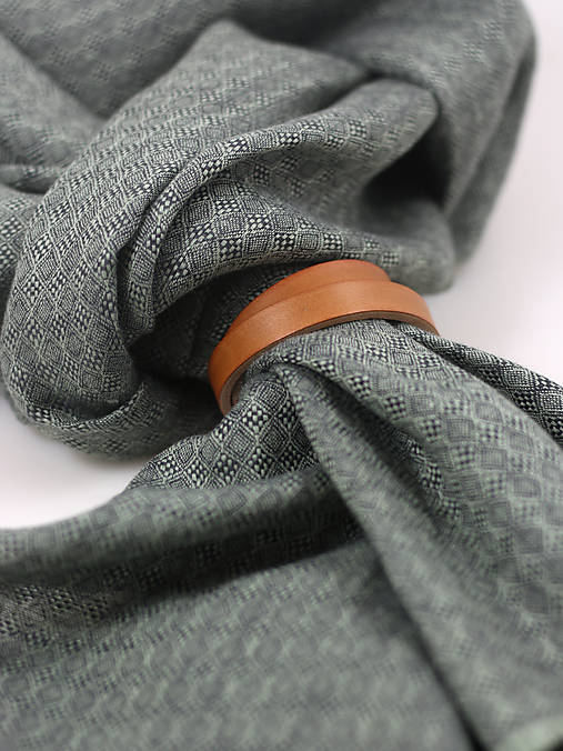 Elegantný šedozelený šál zo 100% premium ľanu s diamantovým vzorom