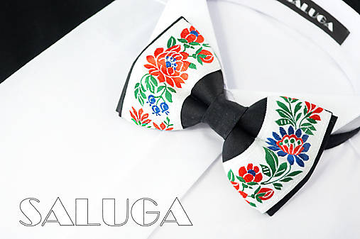 Pánske doplnky - Pánsky folklórny motýlik - čierny - ľudový - 18098877_