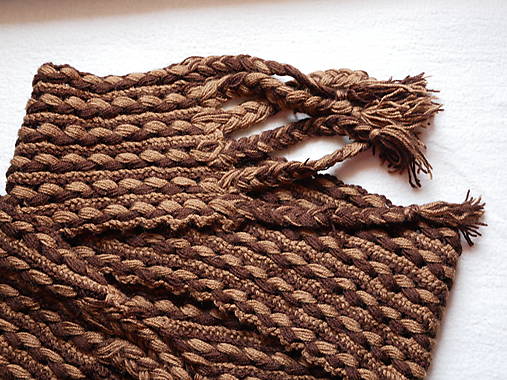 Detské čiapky - výpredajová skupinka po 8 eur (šál č. 2-prepletaný-135+17 cm) - 18099464_