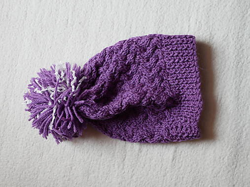 Detské čiapky - výpredajová skupinka po 8 eur (fialová čiapka-obvod cca 55 cm) - 18099474_