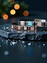 Pánske šperky - Horehronec Z pod Kráľovej hole | modro-strieborný pánsky náramok - 18101199_