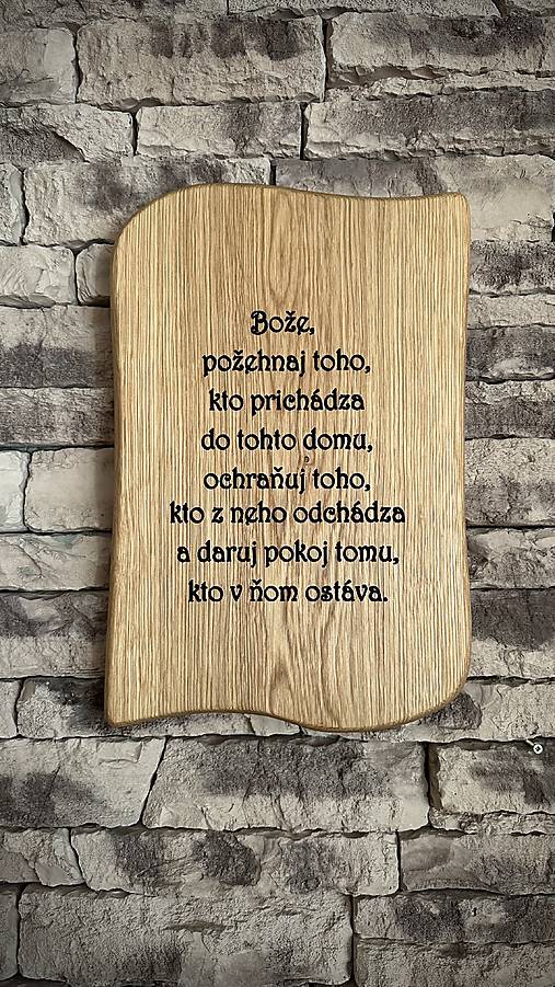 Dekorácie - Tabuľka s vypáleným nápisom-dubová - 18099772_