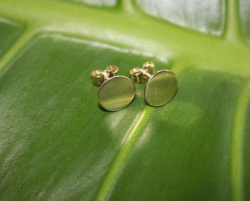 Náušnice - Zlaté náušnice placky  - 8mm - 18100878_