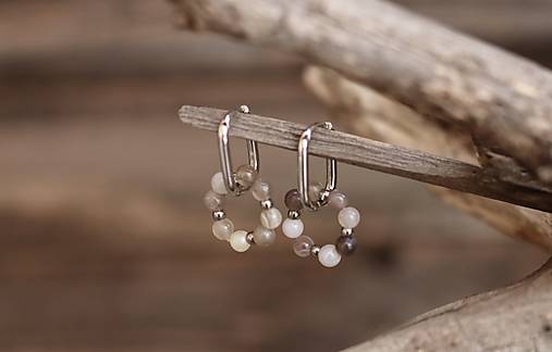 Náušnice s Botswana achát