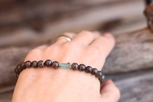 Pánsky náramok labradorit, apatit