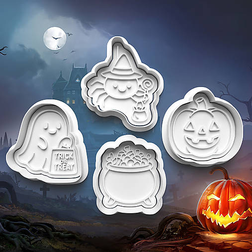 Príbory, varešky, pomôcky - Vykrajovátko s pečiatkou Halloween 948 - 18098800_