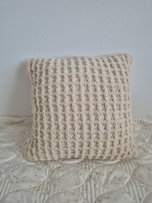 Kockovaná obliečka na vankúš 40x40 cm (Béžová)