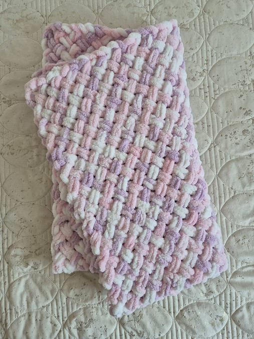 Puffy deka - krížikový vzor (Ružová)