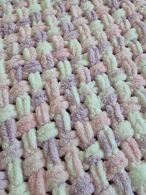 Puffy deka - krížikový vzor (Ružová)