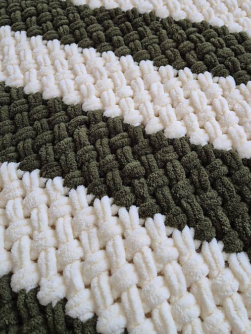 Puffy deka - krížikový vzor (Maslovo - vojenská)