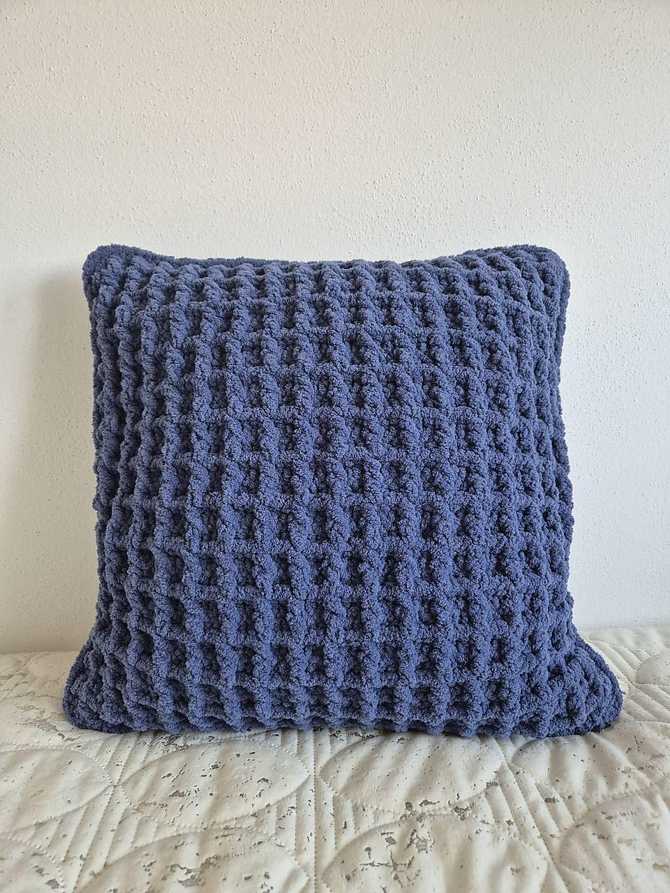 Kockovaná obliečka na vankúš 40x40 cm (Modrá)