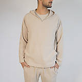 Pánske oblečenie - Ľanová mikina TERRA - natural - 18099150_