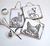 Dekorácie - Veľkonočné,drevené obrázky - 18102049_