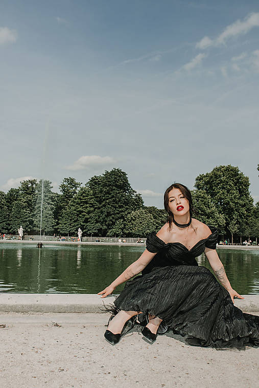 Náhrdelníky - Čierny perlový choker - 18101501_