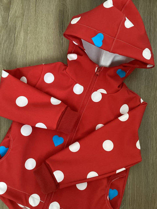 Detské oblečenie - softshellová bunda červená 98-104 - 18102779_