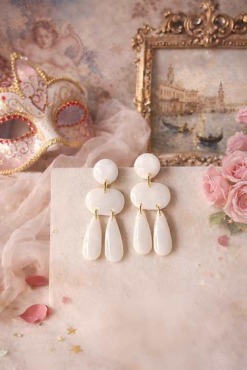 Náušnice - Perleťový sen - náušnice z modelovacej hmoty - 18103122_