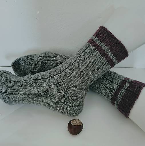 Ponožky, pančuchy, obuv - Pánske vlnené ponožky - 18102546_