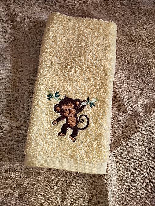 Úžitkový textil - Detský uterák - opica na konári - 18102286_