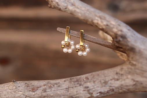 Perlové náušnice hranaté