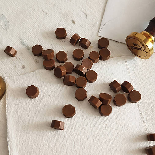 Suroviny - Pečatný vosk 30ks na 10 pečatí (Hnedý) - 18105960_