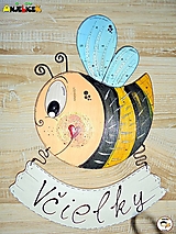 Tabuľky - Menovka na dvere - včielka - 18104080_