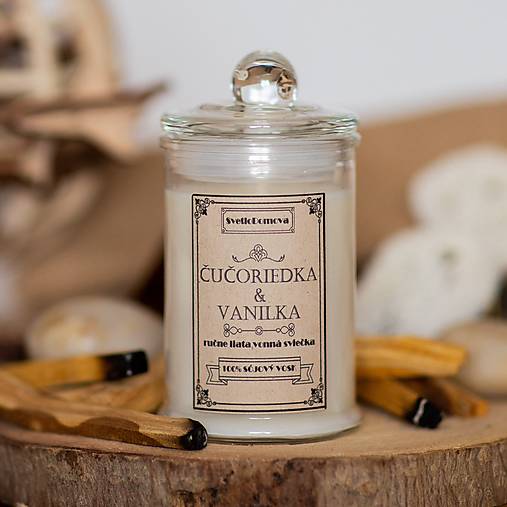 Sviečka zo sójového vosku v skle - Čučoriedka&Vanilka