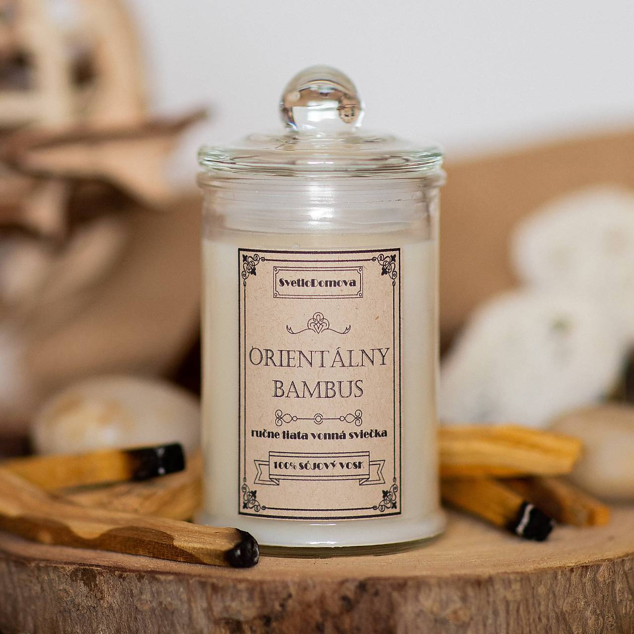 Sviečka zo sójového vosku v skle - Orientálny bambus