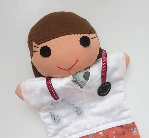 Maňuška na ruku - zdravotnícke povolania (pani doktorka)