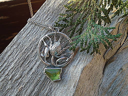 Strieborný prívesok Ag925 Bodliak Olivín