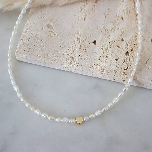 Náhrdelníky - Perlový náhrdelník Amore (gold filled) - 18104486_