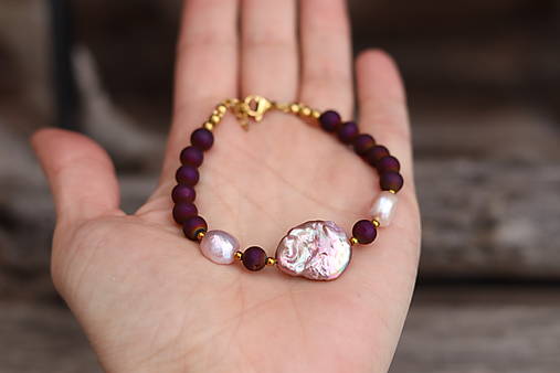 Náhrdelník achát s perlami