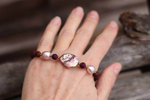 Náhrdelník achát s perlami