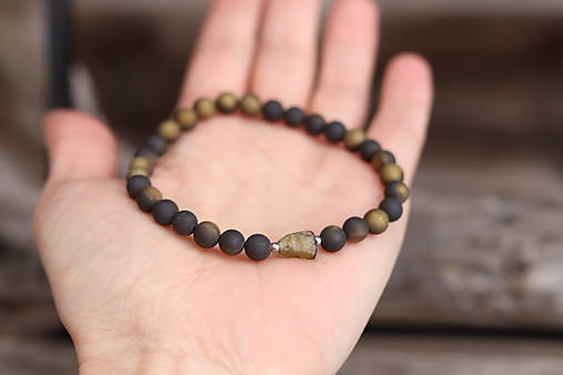 Pánsky náramok achát, turmalín