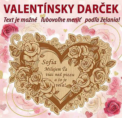 Papiernictvo - Drevené valentínske srdce s gravírom - 18104095_