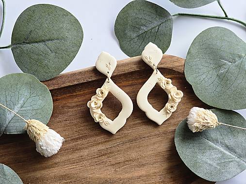 Náušnice - NOIRÉ (béžové) - 18106343_