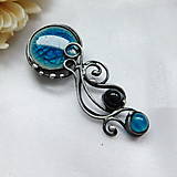 Brošne - Brošňa s onyxom a achátom ┼SALMA┼ - 18108196_