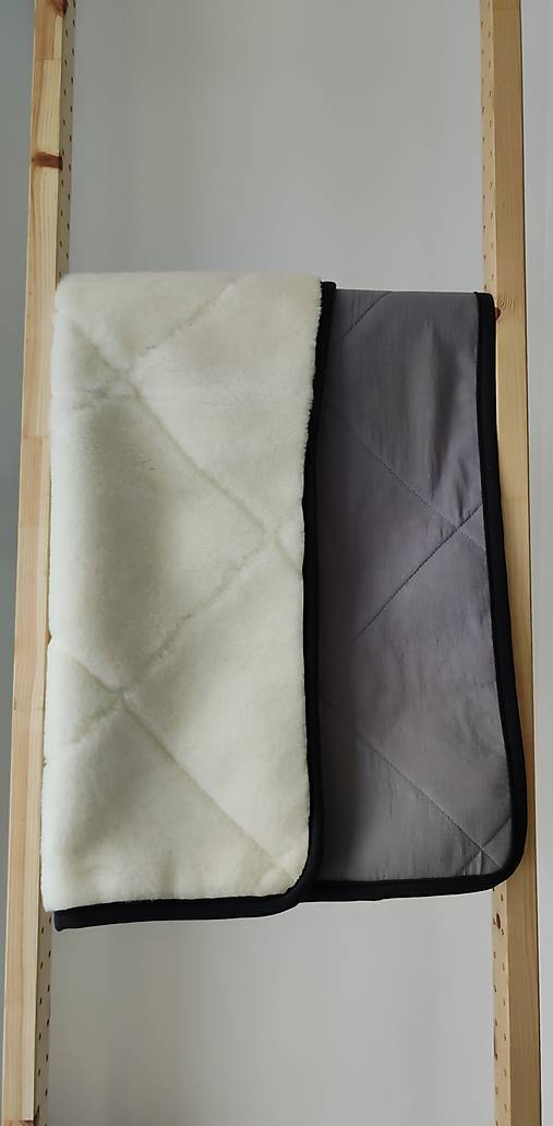 Detský textil - VLNIENKA deka 100% MERINO TOP super wash Natural s kašmírom Elegant 100% ľan šedý - 18107201_