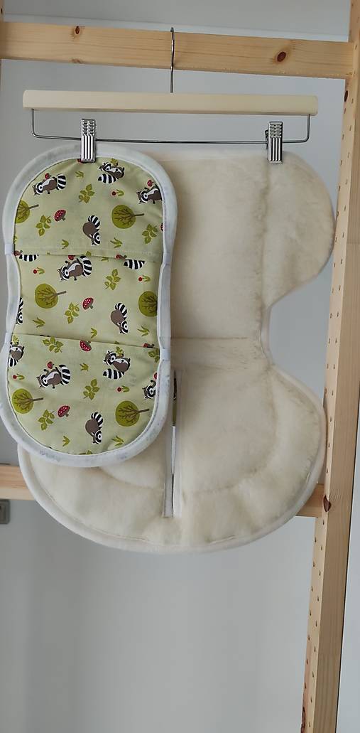 Detský textil - VLNIENKA podložka  do autosedačky Cybex Aton 5 100% Merino Top Super wash Natural Medvedík cistotny - 18107260_